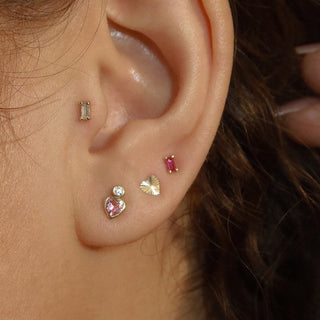 Radiating Heart Studs 10k - Anne Sportun Fine Jewellery
