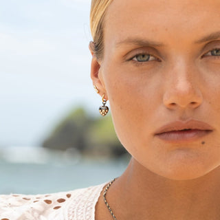 N° 814 Heart Charm Huggie Hoops - Anne Sportun Fine Jewellery