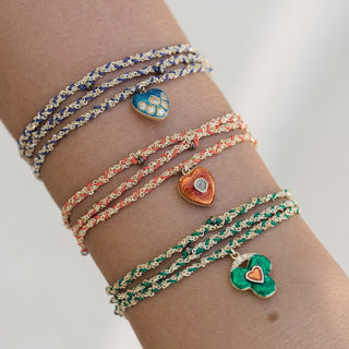 N° 782 Navy Heart Braided Gold Necklace / Bracelet - Anne Sportun Fine Jewellery