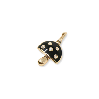 BLACK ENAMEL MUSHROOM CHARM