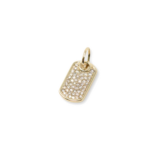DIAMOND PAVE DOG TAG CHARM