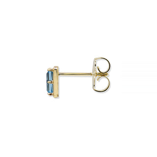 Blue Topaz Carré Baguette Stud Earrings
