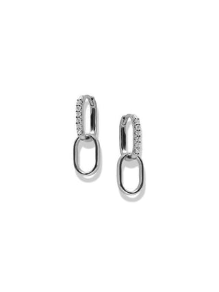 Pavé Paper Clip Hoops | Silver - Anne Sportun Fine Jewellery