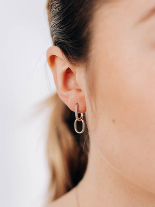 Pavé Paper Clip Hoops | Silver - Anne Sportun Fine Jewellery