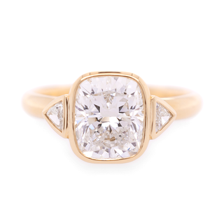 Custom 'Anne Bezel' 2.07ct Elongated Cushion Trinity
