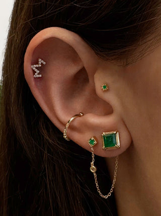 Carré Emerald Square Studs - Anne Sportun Fine Jewellery