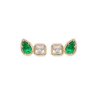 Topaz & Emerald Toi et Moi Earrings - Anne Sportun Fine Jewellery