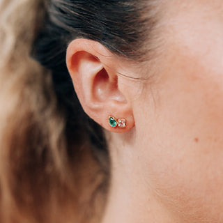 Topaz & Emerald Toi et Moi Earrings - Anne Sportun Fine Jewellery