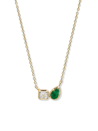 Topaz & Emerald Toi et Moi Necklace - Anne Sportun Fine Jewellery