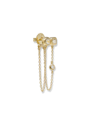 Topaz Jaeda Double Chain Earrings - Anne Sportun Fine Jewellery