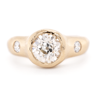 Custom 'Helena' 1.46ct Three Stone European Diamond