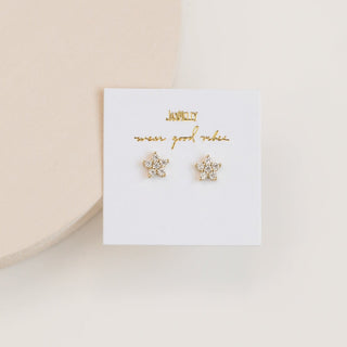 Pavé Flower Stud Earring | 14k Vermeil - Anne Sportun Fine Jewellery
