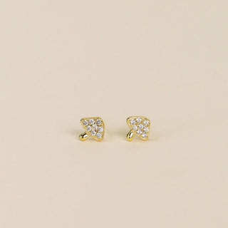 Pavé Mushroom Stud Earring | 14k Vermeil