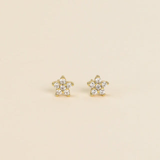 Pavé Flower Stud Earring | 14k Vermeil - Anne Sportun Fine Jewellery