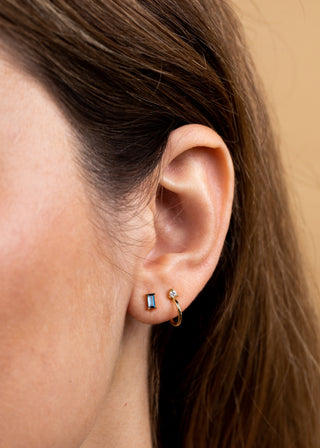 Baguette Blue CZ Studs | Gold Vermeil - Anne Sportun Fine Jewellery