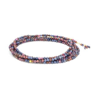 Pink & Blue Sapphire Bead Wrap Bracelet - Necklace - Anne Sportun Fine Jewellery