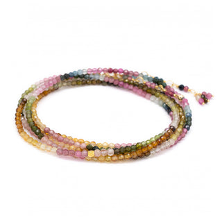 Watermelon Tourmaline Wrap Bracelet - Necklace - Anne Sportun Fine Jewellery