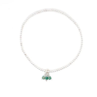 Triple Stone Charm 2mm Stretchie Baby Bracelet - Anne Sportun Fine Jewellery