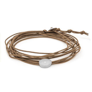 Linen Cord Single Diamond Stardust Petal Bracelet - Anne Sportun Fine Jewellery