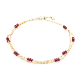 Luna' Double Strand Gemstone Station Bracelet