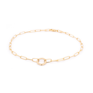 Luna' Paperclip and Organic Circle Bracelet - Anne Sportun Fine Jewellery