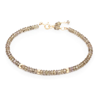 Hammered Bead Natural Gemstone Bracelet - Anne Sportun Fine Jewellery