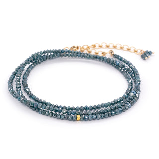 Petite Diamond Bead Wrap Bracelet-Necklace