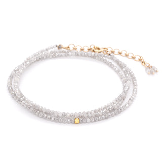 Petite Diamond Bead Wrap Bracelet-Necklace
