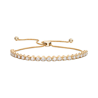 1.62ct Lab Diamond Half Tennis Bolo Bracelet 14k