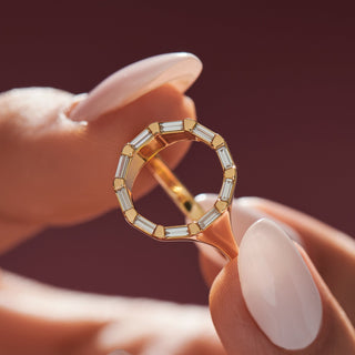Baguette Diamond Circle Statement Ring