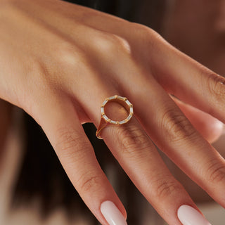 Baguette Diamond Circle Statement Ring