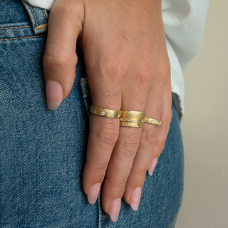 3mm 'Boulder' Diamond Mini Cigar Band - Anne Sportun Fine Jewellery