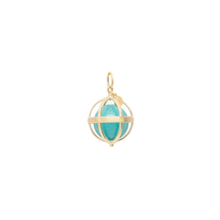 Amazonite Gemstone Ball Large Cage Charm - Final Sale