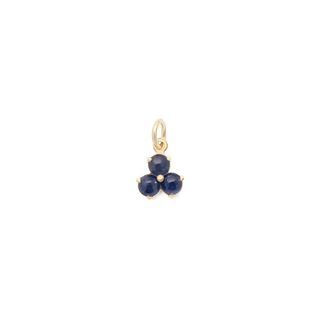 Trillium Gemstone Charm - Blue Sapphire, Moonstone, or Turquoise - Anne Sportun Fine Jewellery