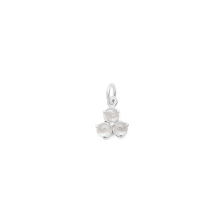 Trillium Gemstone Charm - Blue Sapphire, Moonstone, or Turquoise - Anne Sportun Fine Jewellery
