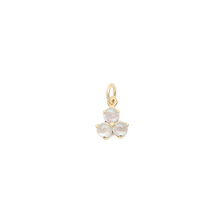 Trillium Gemstone Charm - Blue Sapphire, Moonstone, or Turquoise - Anne Sportun Fine Jewellery