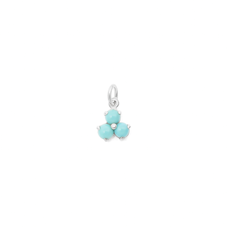 Trillium Gemstone Charm - Blue Sapphire, Moonstone, or Turquoise - Anne Sportun Fine Jewellery