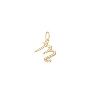Initial Letter Charm with Diamond - Anne Sportun Fine Jewellery