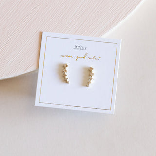 Crawler Studs | Champagne CZ | Gold Vermeil - Anne Sportun Fine Jewellery