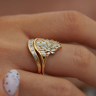 Gentle Wave Baguette Diamond Ring