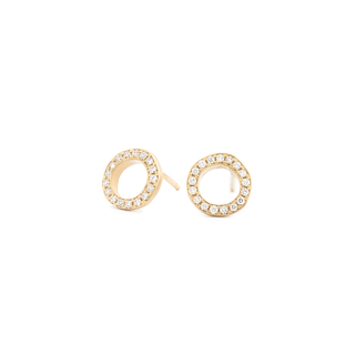 Open 'Lilydust' Diamond Stud Earrings - Anne Sportun Fine Jewellery