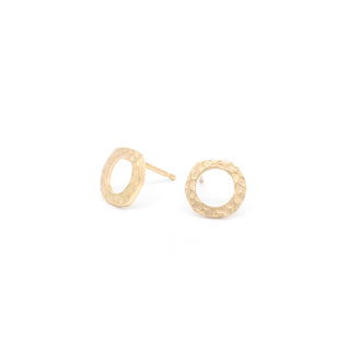 Open Hammered Circle Stud Earring - Anne Sportun Fine Jewellery