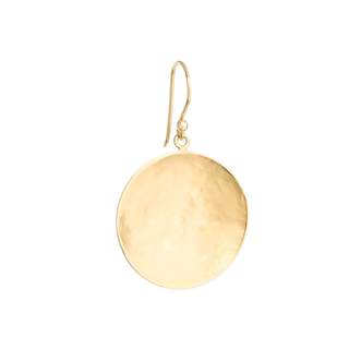 Large Hammered Disc Hook Earrings - Anne Sportun Fine Jewellery