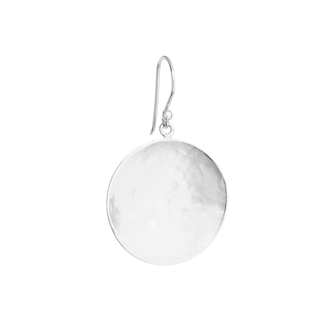 Large Hammered Disc Hook Earrings - Anne Sportun Fine Jewellery