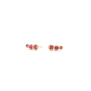 Mini 'Festival' Red Ruby Climber Earrings - Final Sale