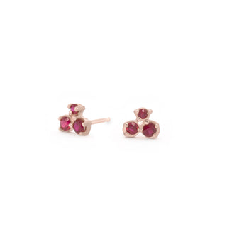 Cluster Trio Ruby Earrings - Final Sale