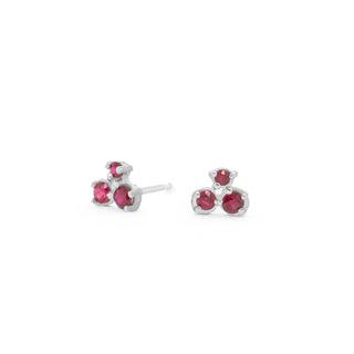 Cluster Trio Ruby Earrings - Final Sale