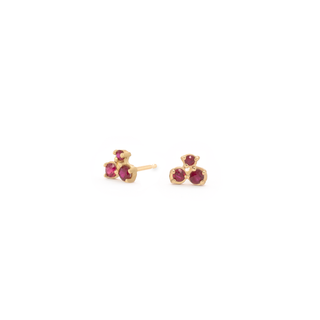 Cluster Trio Ruby Earrings - Final Sale
