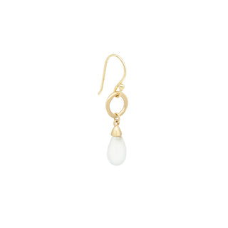 Teardrop Moonstone Open Circle Earrings - Anne Sportun Fine Jewellery