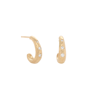 Soft Teardrop Diamond 'Boulder' Hoops - Anne Sportun Fine Jewellery
